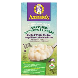 Annie's Coquille Cheddar Blanc (Nourri A l`Herbe) Bio
