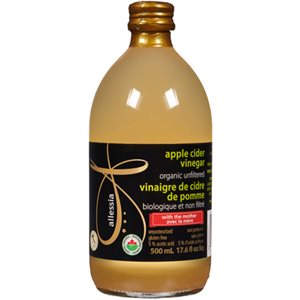 Allessia Vinaigre de Cidre de Pomme Biologique et Non Filtré 500 ml