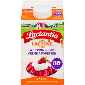 Lactantia Créme à Fouetter Sans Lactose 35% M.G. 473 ml