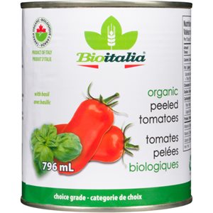 Bioitalia Tomates Pelées Biologiques avec Basilic 796 ml