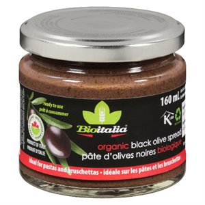 Bioitalia Pâte d'Olives Noires Biologique 160 ml