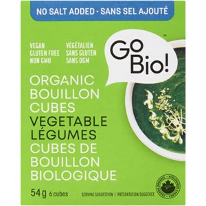 GoBio! Cubes de Bouillon Biologique Légumes 6 Cubes 54 g