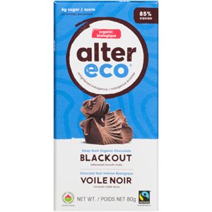 Alter Eco Chocolat Noir Intense Biologique Voile Noir 80 g