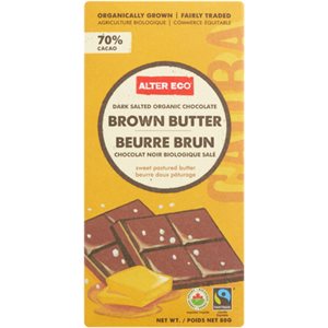 Alter Eco Beurre Brun Chocolat Noir Biologique Salé 80 g