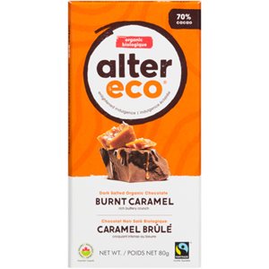 Alter Eco Chocolat Noir Salé Biologique Caramel Brôlé 80 g