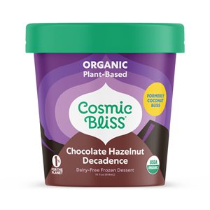 Cosmic Bliss créme glacée base végétale Fudge Chocolat Noisette Bio
