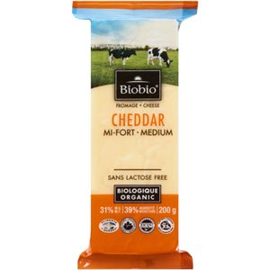 Biobio Fromage Cheddar Mi-Fort Biologique 31% M.G. 200 g