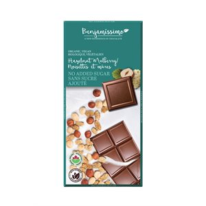 Benjamissimo Tablette de chocolat noisettes et môres sans sucre ajouté