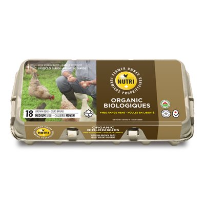 Nutri Œufs Brun Moyen Biologique Poule x 18