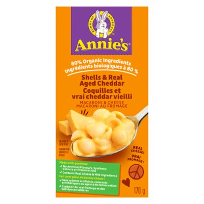 Annie's Coquilles et vrai cheddar vieilli 170g Annie's Coquilles et vrai cheddar vieilli 170g
