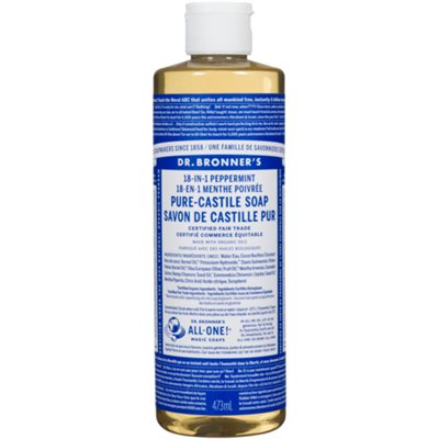 Dr. Bronner's 18-in-1 Menthe Poivrée Savon de Castille Pur 473 ml Dr. Bronner's 18-in-1 Menthe Poivrée Savon de Castille Pur 473 ml