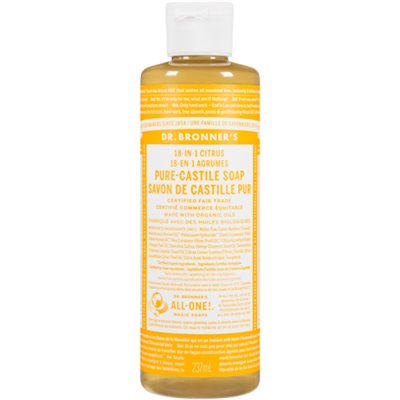Dr. Bronner's Pure-Castile Soap 18-in-1 Citrus 237 ml  Dr. Bronner's Pure-Castile Soap 18-in-1 Citrus 237 ml