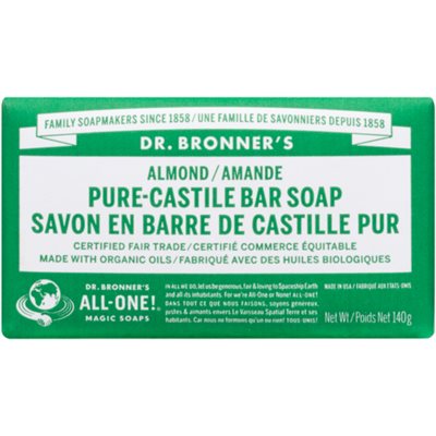 Dr. Bronner's Pure-Castile Bar Soap Almond 140 g  Dr. Bronner's Pure-Castile Bar Soap Almond 140 g