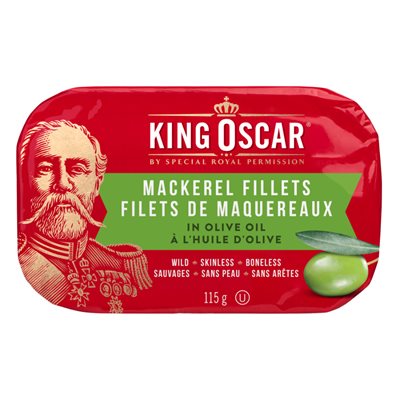 KING OSCAR MACKEREL FILLETS IN OLIVE OIL 115g