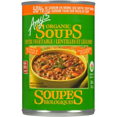 Amy's Kitchen Soupe Biologiques ~ Teneur Reduite En Sodium & Lentilles Et Légumes 398ml Amy's Kitchen Soupe Biologiques ~ Teneur Reduite En Sodium & Lentilles Et Légumes 398ml
