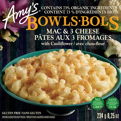 Amy's Kitchen Bol De Macaroni Aux 3 Fromages Avec Chou-Fleur 234g Amy's Kitchen Bol De Macaroni Aux 3 Fromages Avec Chou-Fleur 234g