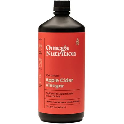 Omega Nutrition Vinaigre de Cidre de Pomme avec ""la Mére"" Biologique 946 ml Omega Nutrition Vinaigre de Cidre de Pomme avec ""la Mére"" Biologique 946 ml