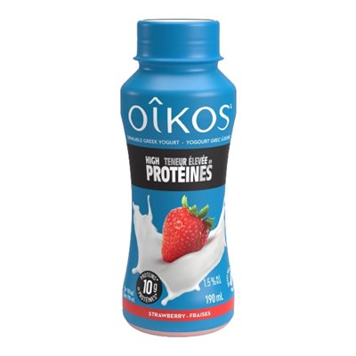Oikos Boisson au yogourt grec riche en protéines -Fraise Oikos Boisson au yogourt grec riche en protéines -Fraise