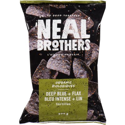 Neal Brothers Tortillas Bleu Intense + Lin Biologiques 300g Neal Brothers Tortillas Bleu Intense + Lin Biologiques 300g