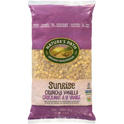 Nature's Path Céréales Sunrise Vanille Ecopac Sans Gluten Bio 675g Nature's Path Céréales Sunrise Vanille Ecopac Sans Gluten Bio 675g