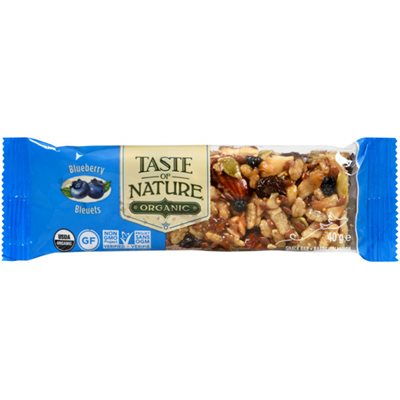 Taste of Nature Organic Barre-Collation Bleuets 40 g Taste of Nature Organic Barre-Collation Bleuets 40 g