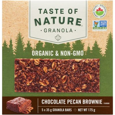 Taste of Nature Granola Saveur de Brownie Chocolat et Pacanes 5 Barres Granola x 35 g (175 g) Taste of Nature Granola Saveur de Brownie Chocolat et Pacanes 5 Barres Granola x 35 g (175 g)