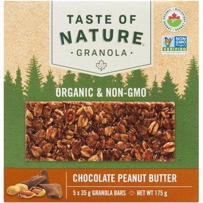 Taste of Nature Granola Chocolat et Beurre d'Arachide 5 Barres Granola x 35 g (175 g) Taste of Nature Granola Chocolat et Beurre d'Arachide 5 Barres Granola x 35 g (175 g)