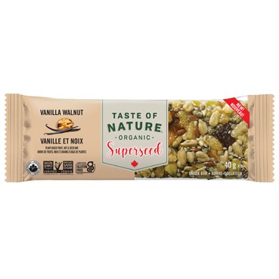 Taste of Nature Barre-collation Superseed vanille et noix de grenoble bio Taste of Nature Barre-collation Superseed vanille et noix de grenoble bio