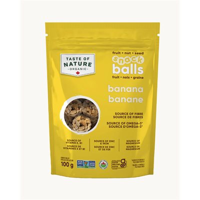 TASTE OF NATURE BOUCHÉES DE NOIX ET GRAINES BANANE BIO 100g TASTE OF NATURE BOUCHÉES DE NOIX ET GRAINES BANANE BIO 100g