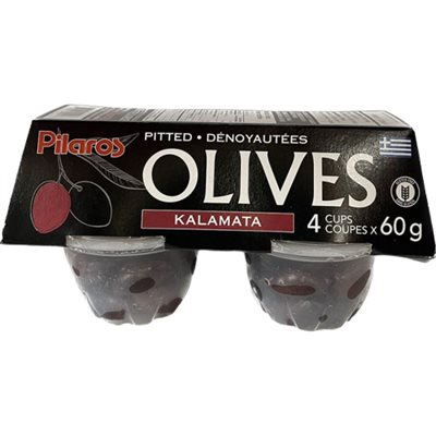 Pilaros Olives Kalamata Dénoyautées en coupes 4x60g Pilaros Olives Kalamata Dénoyautées en coupes 4x60g