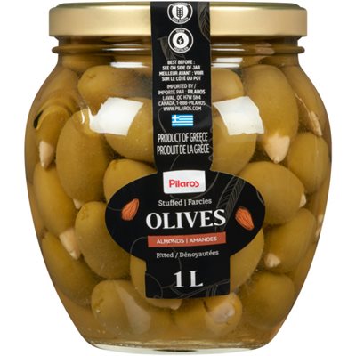 Pilaros Olives Farcies Amandes Dénoyautées 1 L Pilaros Olives Farcies Amandes Dénoyautées 1 L