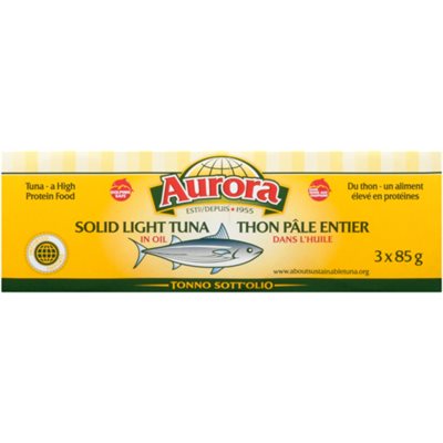 Aurora Thon Pâle Entier dans l'Huile 3 x 85 g Aurora Thon Pâle Entier dans l'Huile 3 x 85 g