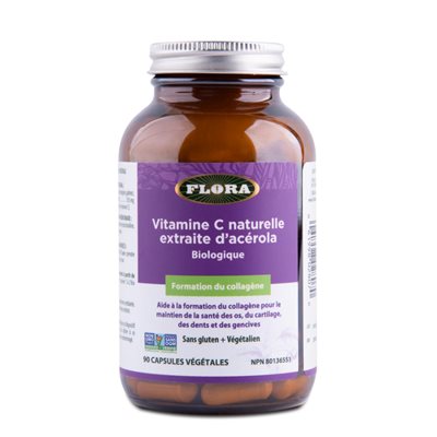 Flora Vitamine C naturelle extraite d’acérola 90 capsules Flora Vitamine C naturelle extraite d’acérola 90 capsules