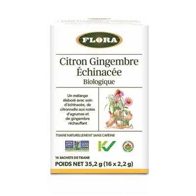 Flora Citron gingembre échinacée bio 16 sachets Flora Citron gingembre échinacée bio 16 sachets