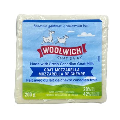 Woolwich Goat Dairy Fromage Mozzarella de Chévre 28% M.G. 200 g Woolwich Goat Dairy Fromage Mozzarella de Chévre 28% M.G. 200 g
