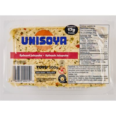 Unisoya Tofu Epinard Jalapeno 300 g