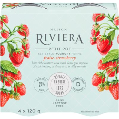 Maison Riviera Yogourt Ferme Aux Fraises 4x120g Maison Riviera Yogourt Ferme Aux Fraises 4x120g