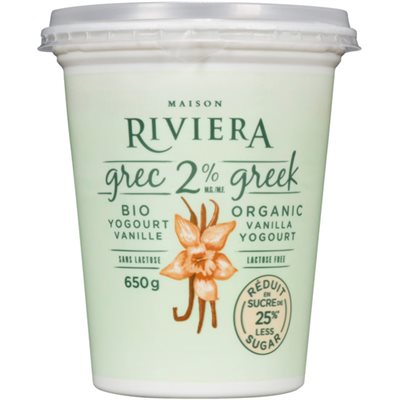 Maison Riviera Yogourt Grec Bio Vanille Rs 2% Mg Maison Riviera Yogourt Grec Bio Vanille Rs 2% Mg