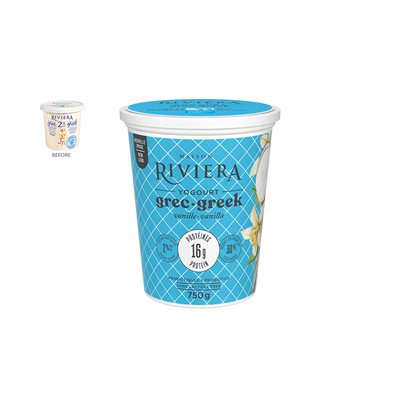 Maison Riviera Yogourt Grec Vanille Rs 2% Mg 750g