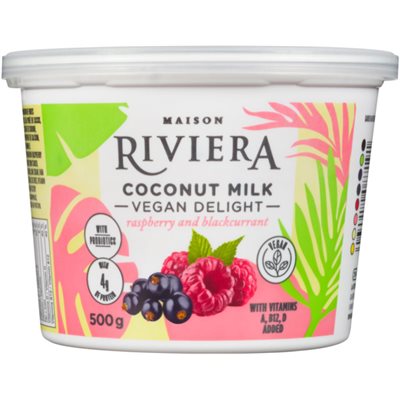Maison Riviera Dessert Lait De Coco Framboise, Cassis 500g Maison Riviera Dessert Lait De Coco Framboise, Cassis 500g