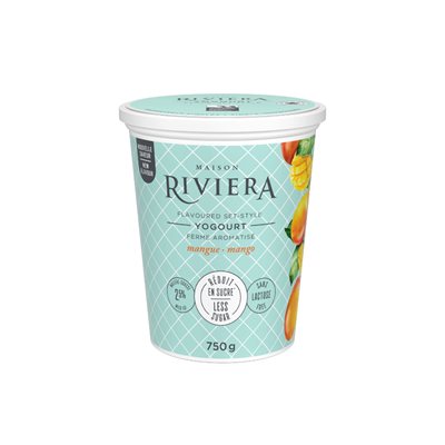 RIVIERA YOGOURT FERME MANGUE REDUIT EN SUCRE 750g RIVIERA YOGOURT FERME MANGUE REDUIT EN SUCRE 750g