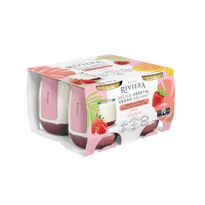 RIVIERA DELICE VEGETAL FRUITS AU FOND FRAISE 4x110g