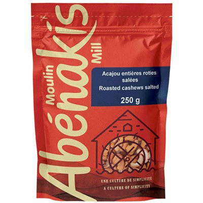Abénakis Acajou Entières Roties Salées 250g Abénakis Acajou Entières Roties Salées 250g