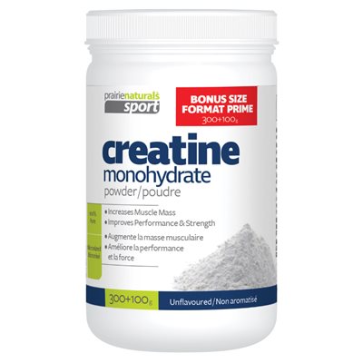 PRAIRIE NATURALS Créatine Monohydratée 100 % pure, micronisée FORMAT PRIME 400g PRAIRIE NATURALS Créatine Monohydratée 100 % pure, micronisée FORMAT PRIME 400g