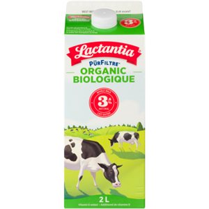 Lactantia PurFiltre Lait Entier Biologique 3.8% M.G. 2 L