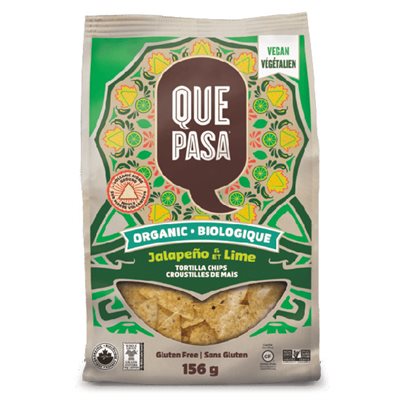 Que Pasa Croustilles Jalapeno Lime Bio 156g Que Pasa Croustilles Jalapeno Lime Bio 156g