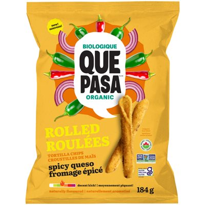Que Pasa Organic Spicy Queso Rolled Tortilla Chips 184g
