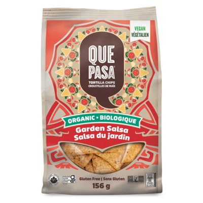 QUE PASA ORGANIC CORN CHIPS GARDEN SALSA 156g QUE PASA ORGANIC CORN CHIPS GARDEN SALSA 156g