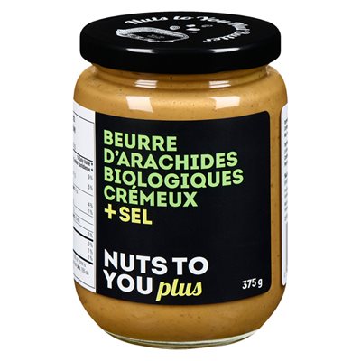 Nuts to You Organic Smooth Peanut Butter + Salt 375g