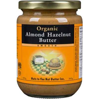 Nuts to You Organic Nut Butter Almond Hazelnut Butter Smooth 365 g 